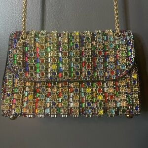 Multicolor Jewel tones rhinestone Women's Bag purse New